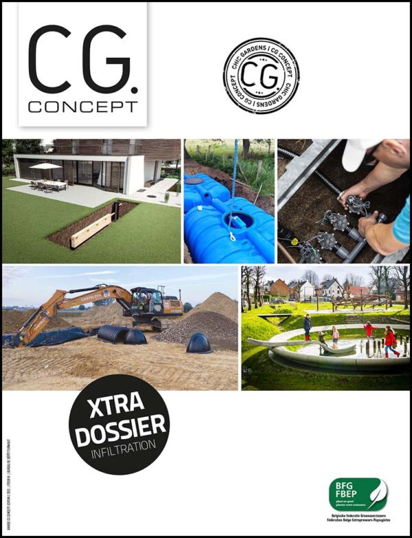 Le premier dossier XTRA de CG Concept présente un nombre d'initiatives et de méthodes favorisant l'infiltration, la collecte ou la réutilisation de l'eau de pluie.